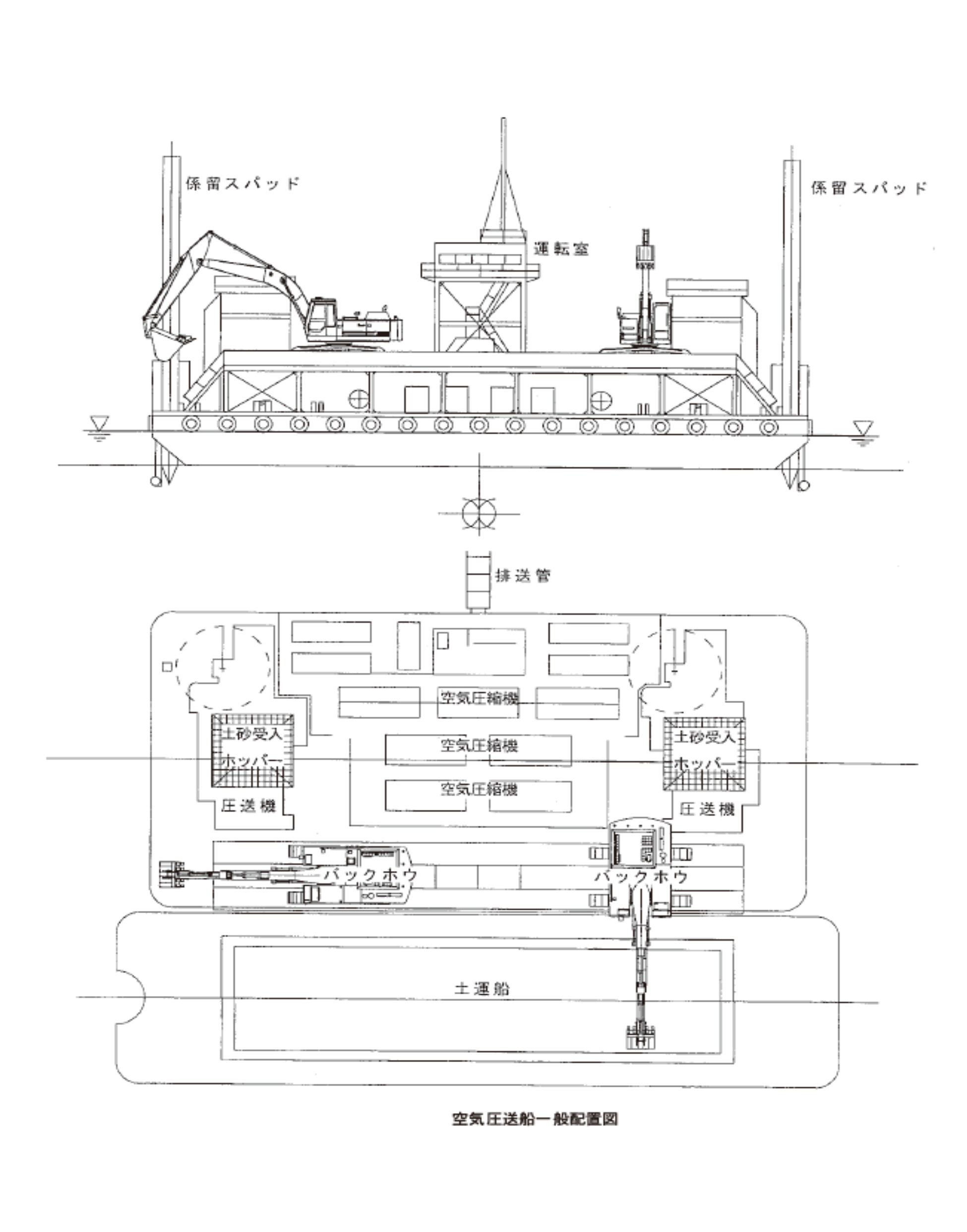 空気圧送船 配置図